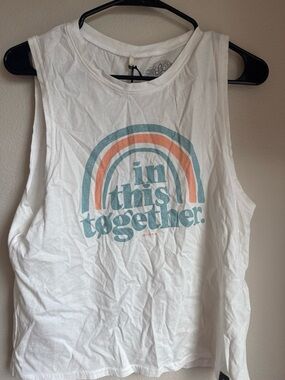 Prana Women’s White Graphic Tank Top — In This Together